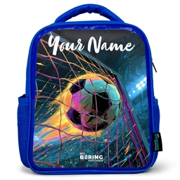 Neon - Net - Voetbal - Kleurrijk Kinderrugzak - Blauw middel -3d