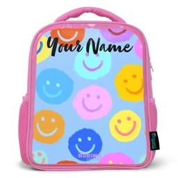 Vrolijk patroon van smileys Kinderrugzak - Roze middel -3d