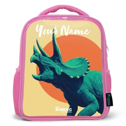 Dino - Triceratops  - Dier Kinderrugzak - Roze middel -3d