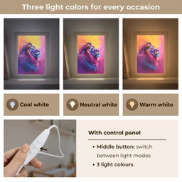 Leeuw - Verf- Kleuren - Dier Light Box met kabel (Kinderlampje) klein -USP_lichtkleurEN