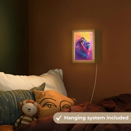Leeuw - Verf- Kleuren - Dier Light Box met kabel (Kinderlampje) klein -sfeer5_kind_EN