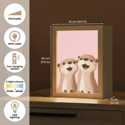 Otters - Glimlach - Bruin Light Box met kabel (Kinderlampje) klein -USP_EN
