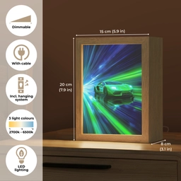 Snelheid - Licht - Sportwagen - Groen Light Box met kabel (Kinderlampje) klein -USP_EN