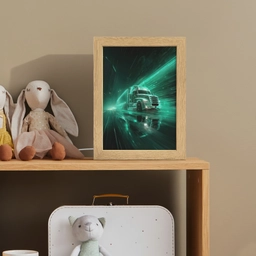 Vrachtwagen - Snelheid - Groen - Neon Light Box met kabel klein -sfeer2_kind