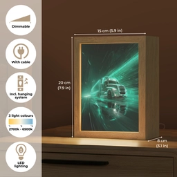 Vrachtwagen - Snelheid - Groen - Neon Light Box met kabel (Kinderlampje) klein -USP_EN