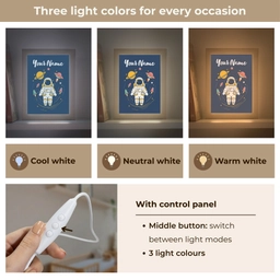 Astronaut - Planeten - Raket Light Box met kabel (Kinderlampje) klein -USP_lichtkleurEN