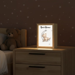 Beer - Maan - Sterren - Kinderen Light Box met kabel (Kinderlampje) klein -sfeer1_kind