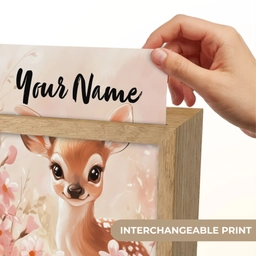 Hertje - Illustratie - Bloemen - Roze Light Box met kabel (Kinderlampje) klein -USP_websiteprintEN
