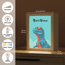 Dino - Blauw - Zonnebril - Wolken Light Box met kabel (Kinderlampje) klein -USP_EN