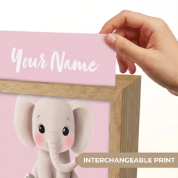 Olifant - Baby - Roze - Cartoon Light Box met kabel (Kinderlampje) klein -USP_websiteprintEN