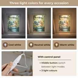 Olifant - Tijger - Bos - Jungle Light Box met kabel (Kinderlampje) klein -USP_lichtkleurEN