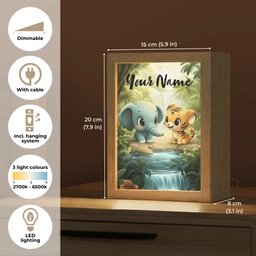 Olifant - Tijger - Bos - Jungle Light Box met kabel (Kinderlampje) klein -USP_EN