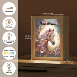 Paard - Natuur - Bloemen - Vlinders - Bos Light Box met kabel (Kinderlampje) klein -USP_EN