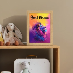 Leeuw - Verf- Kleuren - Dier Light Box met kabel (Kinderlampje) klein -sfeer2_kind