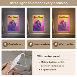Leeuw - Verf- Kleuren - Dier Light Box met kabel (Kinderlampje) klein -USP_lichtkleurEN