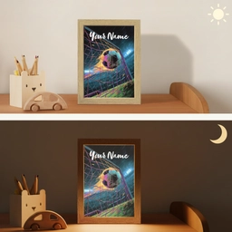 Neon - Net - Voetbal - Kleurrijk Light Box met kabel (Kinderlampje) klein -sfeer3_kind