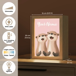 Otters - Glimlach - Bruin Light Box met kabel (Kinderlampje) klein -USP_EN