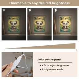 Panda - Bamboebos - Groen Light Box met kabel (Kinderlampje) klein -USP_dimbaarEN