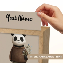 Panda - Blauwe bloemen - Zachtheid Light Box met kabel (Kinderlampje) klein -USP_websiteprintEN