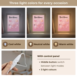 Planeten - Roze - Sterren Light Box met kabel (Kinderlampje) klein -USP_lichtkleurEN