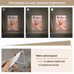 Prinses - Roze - Kasteel Light Box met kabel (Kinderlampje) klein -USP_dimbaarEN