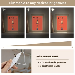 Raket - Planeten - Rood Light Box met kabel (Kinderlampje) klein -USP_dimbaarEN