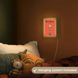 Raket - Planeten - Rood Light Box met kabel (Kinderlampje) klein -sfeer5_kind_EN