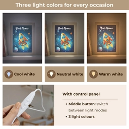 Raket - Ruimte - Planeten - Kinderen - Jongen Light Box met kabel (Kinderlampje) klein -USP_lichtkleurEN