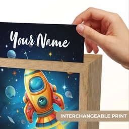 Raket - Ruimte - Planeten - Kinderen - Jongen Light Box met kabel (Kinderlampje) klein -USP_websiteprintEN