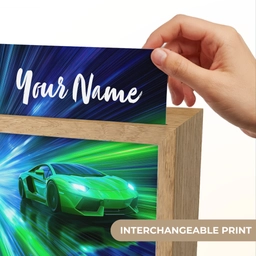 Sportauto - Groen - Snelheidslijnen - Neon Light Box met kabel (Kinderlampje) klein -USP_websiteprintEN