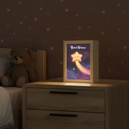 Ster - Gezichtje - Lichtgevend Light Box met kabel (Kinderlampje) klein -sfeer1_kind