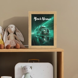 Vrachtwagen - Stad - Groen - Neon Light Box met kabel (Kinderlampje) klein -sfeer2_kind