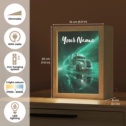 Vrachtwagen - Stad - Groen - Neon Light Box met kabel (Kinderlampje) klein -USP_EN