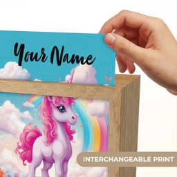 Unicorn - Meisjes - Bloemen - Regenboog - Eenhoorn Light Box met kabel (Kinderlampje) klein -USP_websiteprintEN