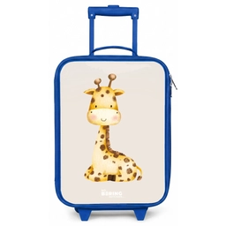Liggende giraffe illustratie op beige achtergrond Kinderkoffer - Blauw klein -zz3dotto