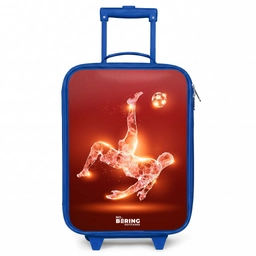 Rood gloeiende voetballer in actie Kinderkoffer - Blauw klein -3d