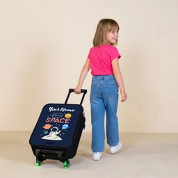 Astronaut - Quote - Planeten - Sterren Kinderkoffer - Zwart klein -sfeer1