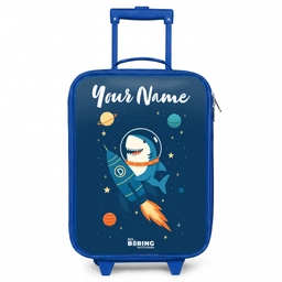 Dier - Ruimte - Planeet - Raket Kinderkoffer - Blauw klein -3d