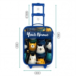 Dieren - Sterren - Planeten - Astronaut Kinderkoffer - Blauw klein -productfoto_formaten