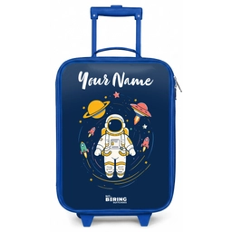 Astronaut - Planeet - Sterren - Raket Kinderkoffer - Blauw klein -zz3dotto