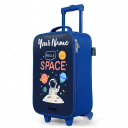 Astronaut - Quote - Planeten - Sterren Kinderkoffer - Blauw klein -productfoto_schuin
