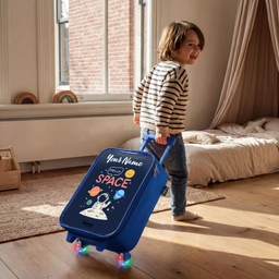 Astronaut - Quote - Planeten - Sterren Kinderkoffer - Blauw klein -sfeer1