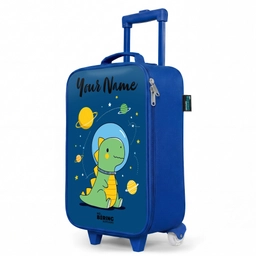 Dino - Planeet - Ster - Blauw Kinderkoffer - Blauw klein -productfoto_schuin