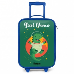Dino - Planeet - Sterren - Groen Kinderkoffer - Blauw klein -3d