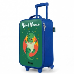 Dino - Planeet - Sterren - Groen Kinderkoffer - Blauw klein -productfoto_schuin