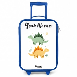 Dinos - Dieren - Groen - Oranje Kinderkoffer - Blauw klein -3d