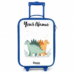 Dinos - Dieren - Sterren Kinderkoffer - Blauw klein -3d
