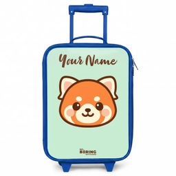Kawai - Rode panda - Groen Kinderkoffer - Blauw klein -3d