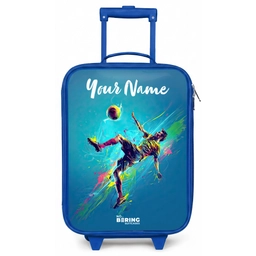 Neon - Voetbal - Schop - Kleurrijk Kinderkoffer - Blauw klein -zz3dotto
