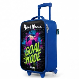 Neon - Graffiti - Voetbal - Kleurrijk Kinderkoffer - Blauw klein -productfoto_schuin
